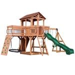 Backyard Discovery Sterling Point Cedar Wood Play Centre Swing Set with Slide and Fort