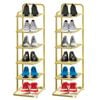 SOGA 2X 6 Tier Gold-Plated Metal Shoe Organizer