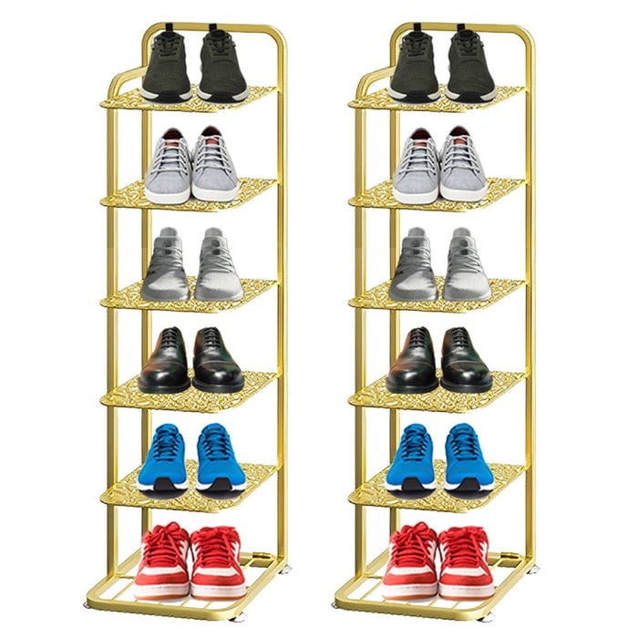 SOGA 2X 6 Tier Gold-Plated Metal Shoe Organizer