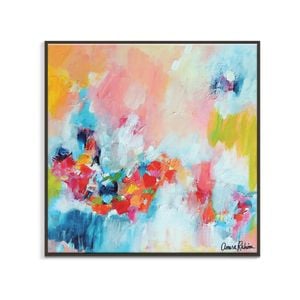 Artist Lane "Chasing Waterfalls" by Amira Rahim - 60x60cm Black Framed Canvas