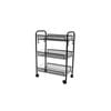 SOGA 3-Tier Bee Mesh Storage Rack with Wheels - Black