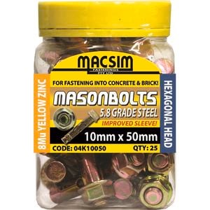 Macsim Fasteners 10 x 50mm Zinc Sleeve Anchor - 25 Pack