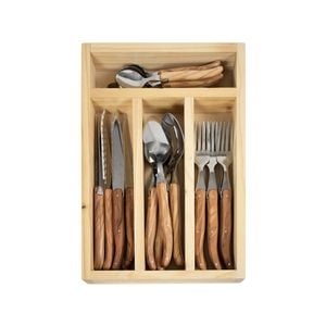 Laguiole Jean Neron 24pc. Cutlery Set - Olive Wood