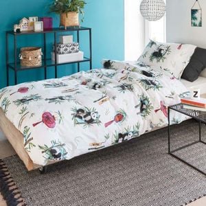 Bedding House Single White Panda Dream Multi Cotton Quilt Cover Set - Single Bed