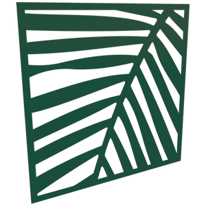 ProtectorAl 300-1200mm x 300-1200mm Dark Green/Gloss White Palm Unframed Composite Deco Panel