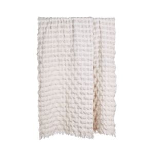 Amalfi Ridge Waffle Throw Ivory 170x130x1cm