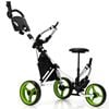 Costway Foldable Golf Buggy Trolley W/bag/umbrella Holder Green