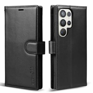 Tough On for Samsung Galaxy S24 Ultra Wallet Leather Case Black