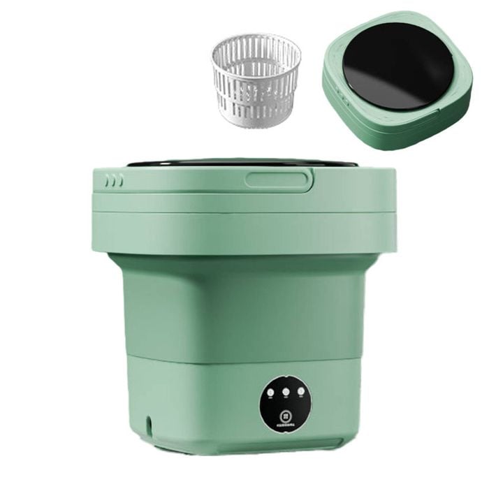 Catzon Portable Foldable Washer 8L Mini Laundry Machine Travel RV-Green