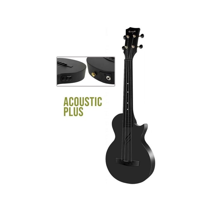 Enya Nova U Carbon Concert Ukulele - Black - includes pickup