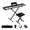 Costway 88-Key Electric Keyboard Kid Digital Piano w/Light-up Button Black
