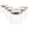 Argon Tableware Glass Storage Jar - Gold Lid - 550ml - Modern Round Scandi Organisation Container Glass Jar - Set Of 6