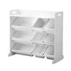 Oikiture Plastic 9 Bins Kids Toy Storge White