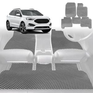 6D Diamond Car Floor Mats for Ford Endura 2018-2020-Full Set-Grey-Outback GT