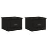 vidaXL Bedside Tables Wall-mounted Nightstand Side Table Storage 2 pcs Black