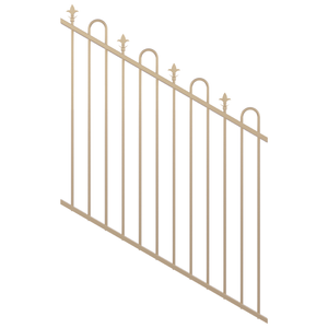 ProtectorAl 0350-1200W x 1200H Primrose Loop & Spear Top Pool Fence Panel Raked 16-30º