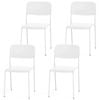 Costway 4pcs Armless Dining Chairs Kitchen Side Chairs White