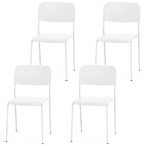 Costway 4pcs Armless Dining Chairs Kitchen Side Chairs White
