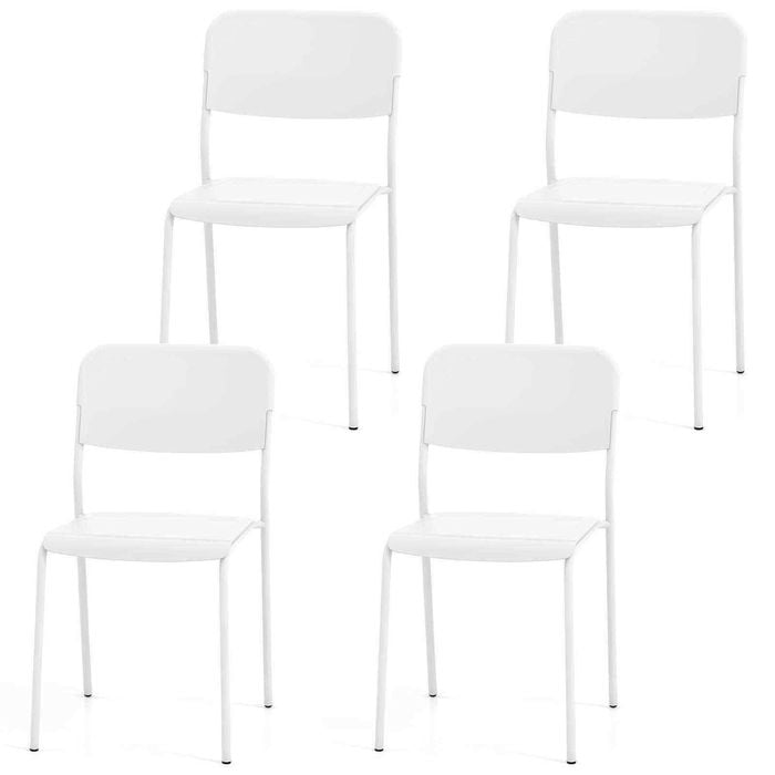Costway 4pcs Armless Dining Chairs Kitchen Side Chairs White
