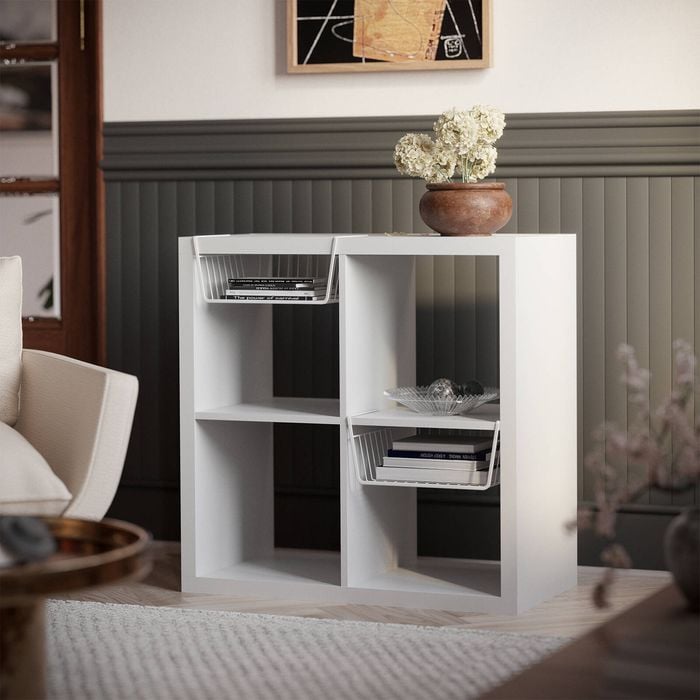 Flexi Storage Clever Cube White Wire Undershelf Basket
