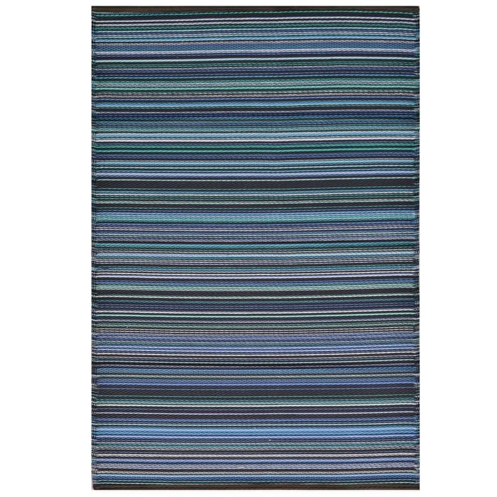 Reversible Outdoor Plastic Mat - Chatai Rongoli - Grey- 180x270cm