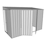 Build-a-Shed 1.5 x 3 x 2m Sliding Door Tunnel Shed with 2 Side Doors - Zinc