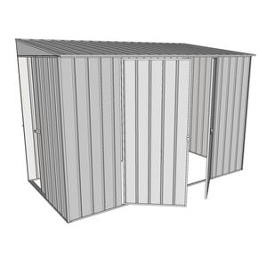 Build-a-Shed 1.5 x 3 x 2m Sliding Door Tunnel Shed with 2 Side Doors - Zinc
