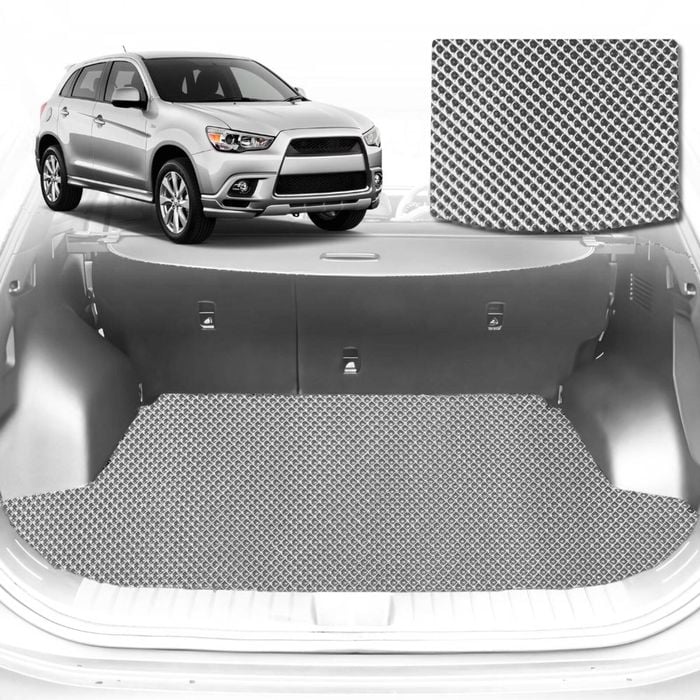 6D Diamond Car Boot Mat for Mitsubishi ASX (GA)2010-Current-Cargo Mat-Grey-Outback GT