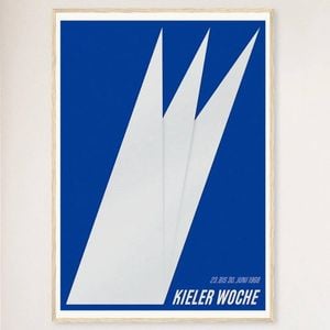 Galrie Kieler Woche 1968 Regatta Vintage Art Poster - Sailing History, Wood Frame, A2 42 x 60cm (16 x 24inch)