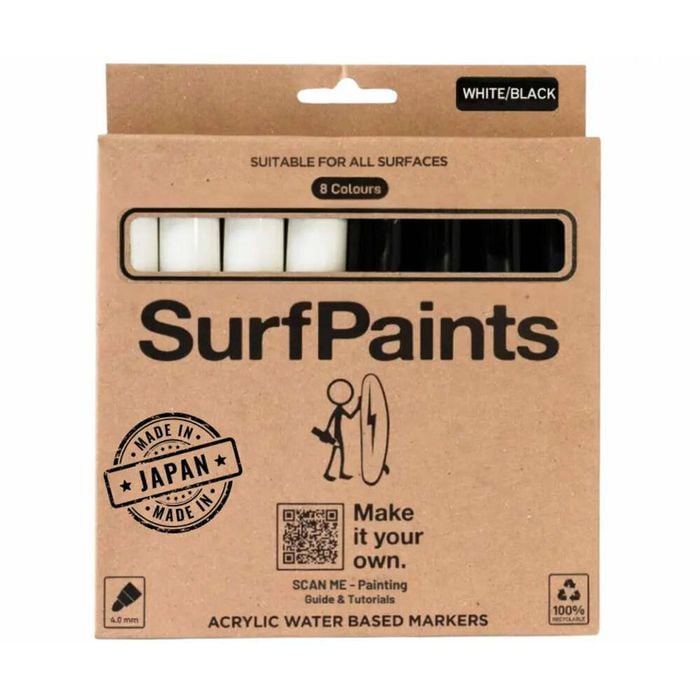 Black & White Acrylic Paint Pens - 4mm Durable Bullet Nibs for All Surfaces - Premium Japanese Quality