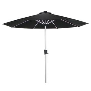 Coolaroo 3m Black Round Bondi LED Market Umbrella