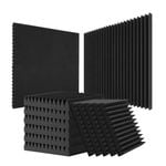 VEVOR 50 Pack 12 x 12 x 2 in Acoustic Foam Panels Black for Studio Wall and Ceiling