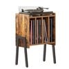 Catzon Record Player Stand with Vinyl Holder End Table-Brown