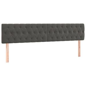 vidaXL LED Headboard Upholstered Bed Header Bedroom Dark Grey 200 cm Velvet