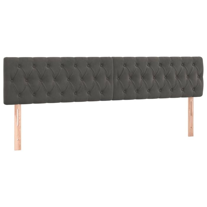 vidaXL LED Headboard Upholstered Bed Header Bedroom Dark Grey 200 cm Velvet