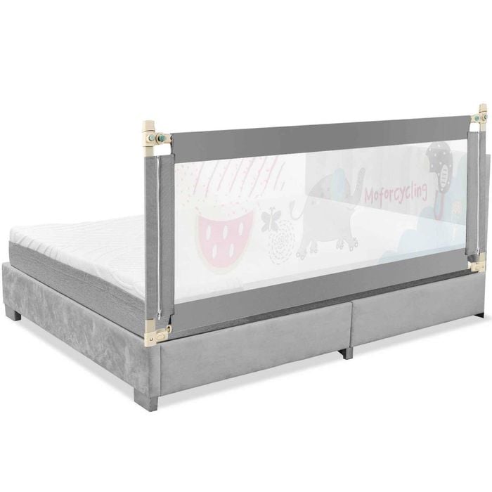 Costway 175cm Baby Bed Rail Height-adjustable Bed Guard Oxford Fabric