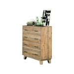 Tallboy with 4 Storage Drawers in Wooden Light Brown Colour