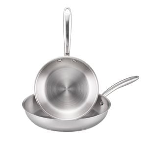 Raco Steel Essentials Stainless Steel Induction Open Frypan Twin Pack 20/28cm