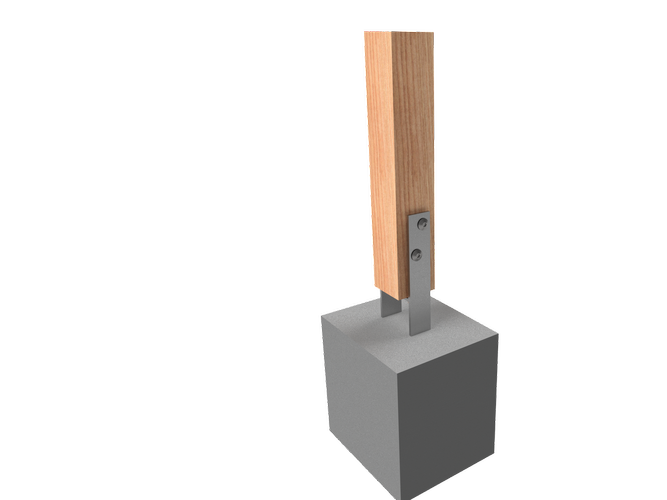 A
  timber post ready installed using a VUEPRO Stainless Steel Cyclonic Post
  Support. To suit 90mm (I/N 0353400) or 100mm (I/N 0353399)