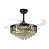 Windora Nyx 42" Black Crystal Chandelier with DC Ceiling Fan & 3CCT LED Remote Control