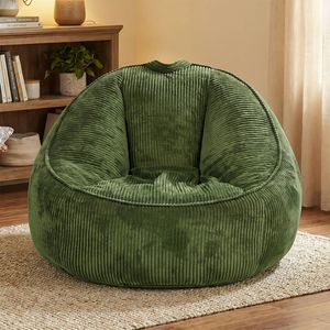 Advwin Bean Bag Chair Corduroy Lazy Sofa Lougne Seat Green