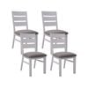 Plumeria Dining Chair Set of 4 Solid Acacia Wood Dining Furniture - White Brush