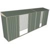 Build-a-Shed 0.8 x 5.2 x 2m Hinged Door Tunnel Shed with Double and Single Sliding Side Doors - Green