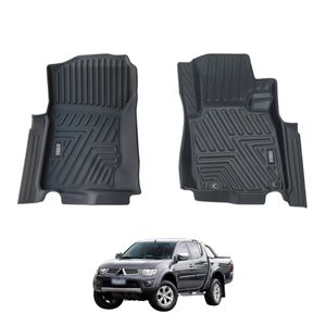 AUSGO Front Row Car Floor Mats for Mitsubishi Triton ML MN series Dual Cab 2006-2015 All-Weather Floor Liners