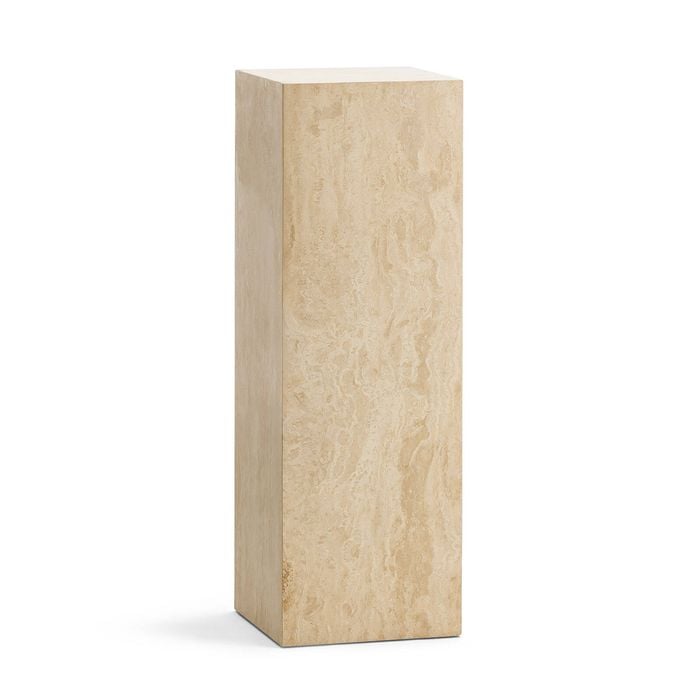Cubie Tall Cream Travertine Plinth