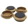Surface Gard 44mm Dark Wood Effect Non Slip Round Castor Cup - 4 Pack