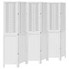 vidaXL Room Divider Privacy Screen Partition 6 Panels White Paulownia