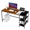 Costway Reversible Office Table W/3 Tier Shelf