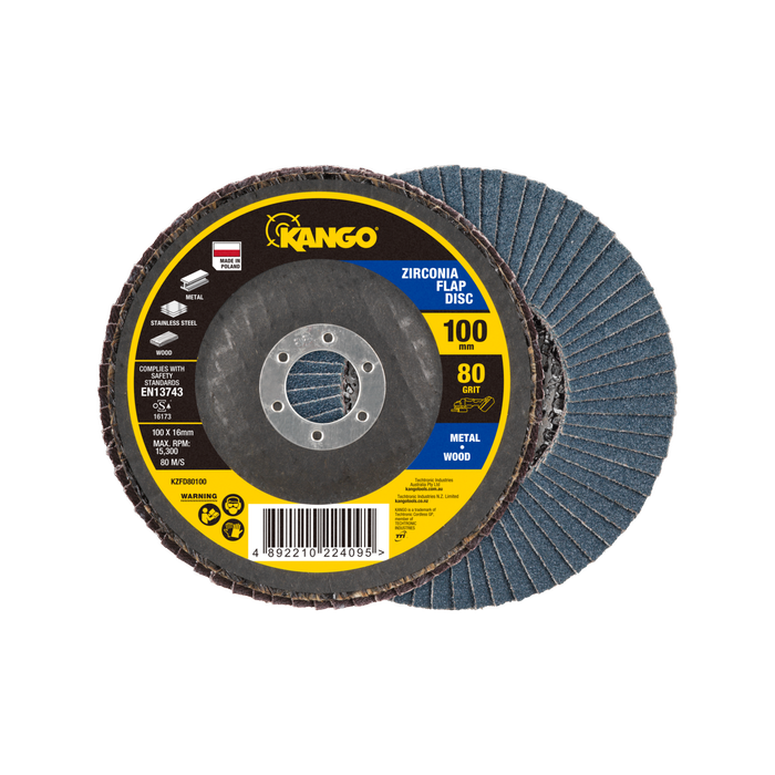 Kango 100mm 80G Zirconia Flap Disc