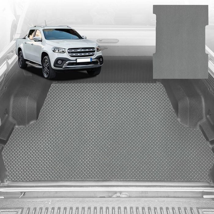 6D Diamond Ute Tub Mat for Mercedes-Benz X-Class Ute 2017-2021 (with Factory Plastic tub Liner) - Grey